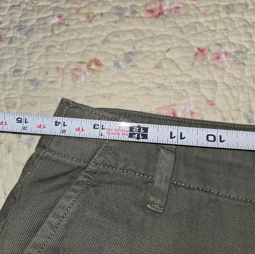Gap Loose Khaki Pants Women's 6 Tall Olive Green High Rise Straight Leg Pants - Picture 7 of 10